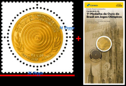 Ref. BR-V2020-17+E BRAZIL 2020 - CENT. 1ST BRAZILIAN GOLDMEDAL IN OLYMPIC GAMES, MNH + BROCHURE, OLYMPIC 1V - Unused Stamps