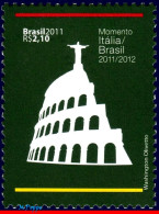 Ref. BR-3193 BRAZIL 2011 - WITH ITALY, MONUMENTS,COLISEUM, CHRIST REDEEMER, MNH, RELATIONSHIP 1V Sc# 3193 - Unused Stamps