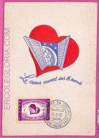 Ag3300 - BELGIUM  - POSTAL HISTORY -  Maximum Card  - 1959 EUROPA Heart MOON - 1951-1960