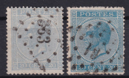 BELGIUM 167 - Canceled - Sc# 19, 19a - 1865-1866 Profil Gauche