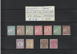 ALGÉRIE Ex. Colonie - TAXE - Entre Les N° 1A Et 34 De 1926 à 1947  - 11 Timbres .Neufs * & Oblitérés - 2 Scan - Timbres-taxe