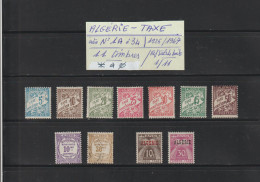 ALGÉRIE Ex. Colonie - TAXE - Entre Les N° 1A Et 34 De 1926 à 1947  - 11 Timbres .Neufs * & Oblitérés - 2 Scan - Postage Due