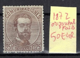 CHCT58 - Amadeo I, 1872, Horizontal Fold, MH, Spain - Ungebraucht