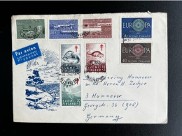 FINLAND SUOMI 1962 LETTER HELSINKI HELSINGFORS TO HANNOVER 30-07-1962 ANIMALS TRAINS - Covers & Documents