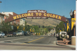 Welcome To Golden Where The West Lives Colorado USA Velo Autos Route Principale Vintage  CPM 2sc - Denver