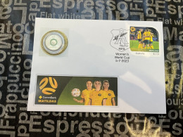 6-11-2023 (1 V 30 B) FIFA Women's Football World Cup - Matildas - With $ 2.00 Light Green Coin & Matildas Stamp - 2 Dollars