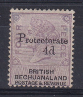 Bechuanaland: 1888   QV 'Protectorate' - Surcharge OVPT   SG44   4d On 4d    MH - 1885-1964 Bechuanaland Protectorate