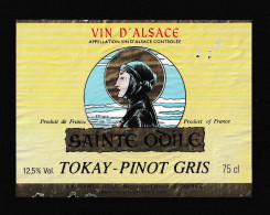 Etiquette De VIN D'ALSACE " SAINTE ODILE TOKAY PINOT GRIS OBERNAI " - White Wines