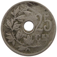 BELGIUM 25 CENTIMES 1922 MINTING ERROR 25 CENTIMES 1922 HOLE OFF-CENTER #t065 0185 - 25 Cents