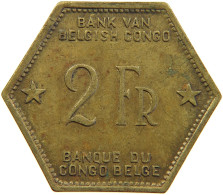 BELGIAN CONGO 2 FRANCS 1943  #t159 0273 - 1934-1945: Leopold III.