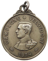 BELGIUM MEDAL 1914 Albert I. 1909-1934 WW1 CAMPAGNE VOLDTOCHT 1914 #s007 0169 - Sin Clasificación