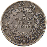 BOLIVIA 1/5 BOLIVIANO 1864  #t107 0283 - Bolivië