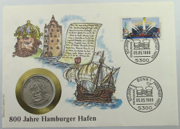 BRD NUMISBRIEF / STATIONERY MEDAILLE  800 JAHRE HAMBURGER HAFEN #ns02 0139 - Autres & Non Classés