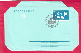 O.N.U. WIEN - INTERO AEROGRAMMA S11 - (MICHEL LF3) - ANNULLO F.D.C. *30.1.1987* - Brieven En Documenten