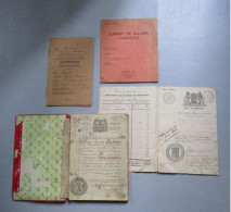 OUD LOT Van 4 Stuks   --  2 Tal LOONBOEKJES  1940-- 2 Tal Huwelijkboekjes  1861 --  1906   VILLE  DE  BRUXELLES - Petits Métiers