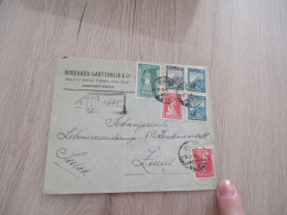 Lettre Turquie Constantinople Gantenbein 6tp Dont Un Surchargé  Pour Zurich Suisse 1923 En Recommandé Flamme Au Dos - Lettres & Documents