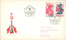 TCHECOSLOVAQUIE LETTRE FDC POUR LA FRANCE 1977 - Covers & Documents