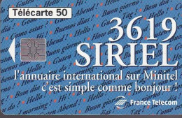 F514 - 10/1994 - 36.19 SIRIEL - 50 SO5 (verso : N° Droits Deux Lignes - 2ème Ligne Décalée Vers La Droite) - 1994