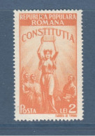 ROUMANIE, Yv 1023, Mi 1119, Constitution, **, - Unused Stamps