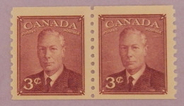 CANADA PAIRE DE 2 X YT 238aA NEUF**MNH " GEORGE VI "ANNÉES 1949/1951 DENTELE VERTICALE 9.5 - Unused Stamps