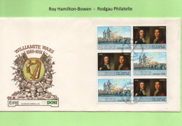 1991 Williamite Wars In Se-tenant Vertical Strips Of 3 With Special Cancels On Official FDC.  Rare! - Covers & Documents