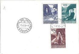 VATICAN N° 251/252/253 S/CP DU 5.6.58   1° JOUR - Lettres & Documents