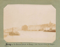 Gray * 1902 * Péniche Batellerie Remorqueur * La Saône Et Le Port * Les Moulins Minoterie * Photos Ancienne 11x8.5cm - Gray