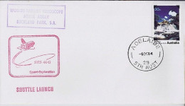 AUSTRALIE N° 660 S/L. DE ADELAIDE/6.10.84 De La Station De Poursuite NASA - Covers & Documents