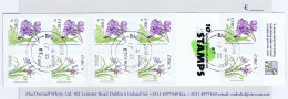 Ireland 2007 Flowers N Rate Booklet (55c) X 10, Used Neat Dublin Cds 17 VII 07 - Carnets