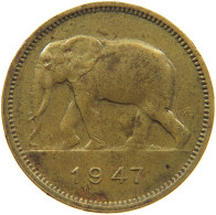 CONGO BELGIAN 2 FRANCS 1947  #s007 0033 - 1945-1951: Regency