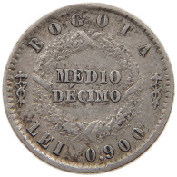 COLOMBIA 1/2 MEDIO DECIMO 1854 NUEVA GRANADA #t135 0079 - Kolumbien