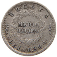 COLOMBIA 1/2 MEDIO DECIMO 1854 NUEVA GRANADA #t135 0079 - Colombia