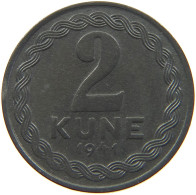 CROATIA 2 KUNE 1941  #t132 0545 - Croatia