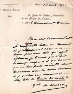 Lettre Manuscrite Signée - Général De Chabot - Dijon (21) - 1900 - - Politisch Und Militärisch