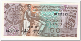 BURUNDI,50 FRANCS,1993,P.28c,UNC - Burundi
