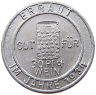 DRITTES REICH 30 PFENNIG 1934 30 PFENNIG WEIN 1934 #a022 0183 - Sonstige & Ohne Zuordnung