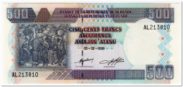 BURUNDI,500 FRANCS,1999,P.37,UNC - Burundi