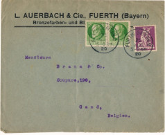 BAYERN  1920  L.AUERBACH & Cie FUERTH  BAYERN  BRONZENFARBEN TO GAND BELGIEN     ZIE  SCANS - Autres & Non Classés