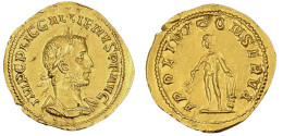 Aureus 255/257. Drap., Belorb. Brb. R./APOLINI CONSERVA. Apoll Steht L., Hält Lyra Und Lorbeerzweig. 3,45 G. Vorzüglich/ - Autres & Non Classés