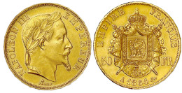 50 Francs 1864 A, Paris. 16,13 G. 900/1000. Vorzüglich. Krause/Mishler 804.1. - 50 Francs (or)