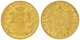 10 Mark 1901 J. Vorzüglich. Jaeger 211. - 5, 10 & 20 Mark Or