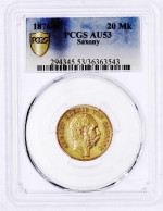 20 Mark 1876 E. Im PCGS-Blister Mit Grading AU 53. Vorzüglich. Jaeger 262. - 5, 10 & 20 Mark Gold