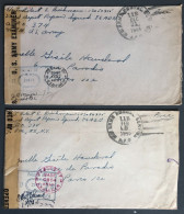 Etats-Unis, WW2 - 2 Enveloppes Censurées - (B2770) - Marcophilie
