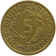 DRITTES REICH 5 PFENNIG 1936 G  #a055 0653 - 5 Reichsmark