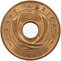 EAST AFRICA 5 CENTS 1964 Elizabeth II. (1952-2022) #a084 0357 - Afrique Orientale & Protectorat D'Ouganda