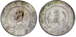 Dollar (Yuan) O.J., Geprägt 1928. Birth Of Republic. Präsident Sun Yat-Sen. Sehr Schön/vorzüglich. Lin Gwo Ming 49. Yeom - China