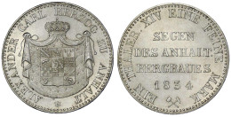 Ausbeutetaler 1834. Fast Stempelglanz, Prachtexemplar, Selten In Dieser Erhaltung. Jaeger 59. Thun 2. AKS 15. - Goldmünzen