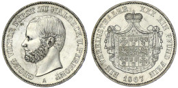 Vereinstaler 1867 A. Vorzüglich, Berieben. Jaeger 45. Thun 410. AKS 45. - Goldmünzen