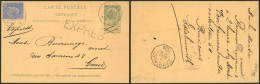 EP Au Type 5ctm Vert + N°60 En Expres Obl Télégraphique "Wavre" (2 étoiles) > Gand - Postcards 1909-1934