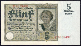 5 Rentenmark 2.1.1926. KN 7-stellig, Serie P. I, Selten. Rosenberg 164. Grabowski. DEU-209a. Pick 169. - Other & Unclassified